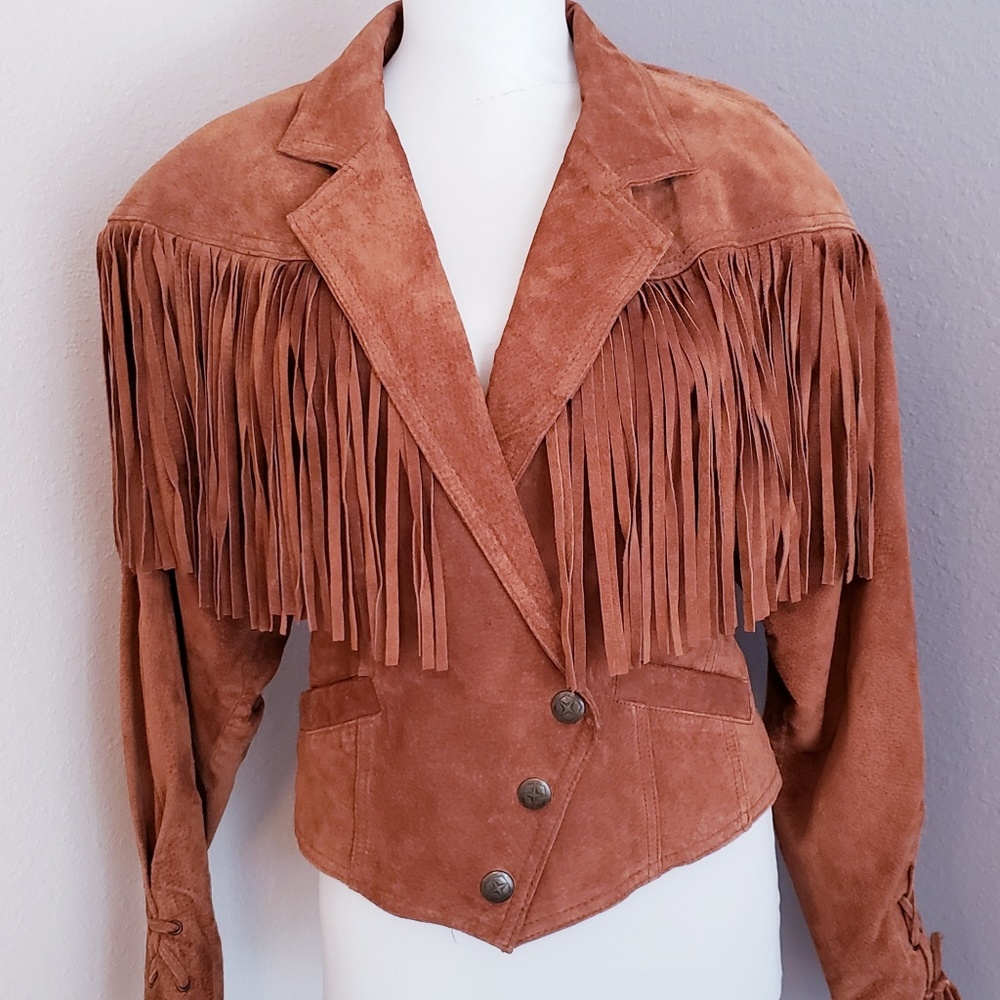 Suede Fringed Short Jacket